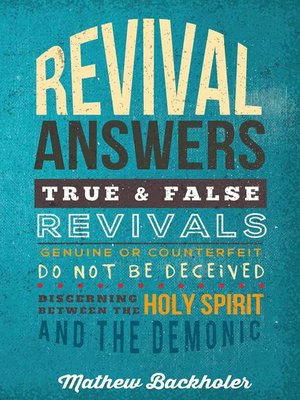 cover image of Revival Answers, True and False Revivals, Genuine or Counterfeit